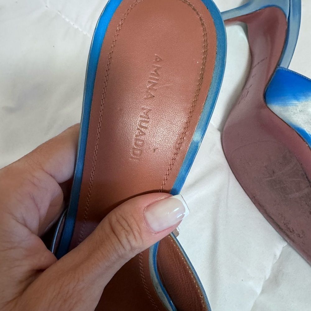 AMINA MUADDI
Begum Leather Mule Pumps Blue Like New worn once in a carpet. - Picture 11 of 12